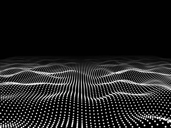 Абстрактні хвилі білих частинок на чорному. Абстрактний фон . — стоковий вектор