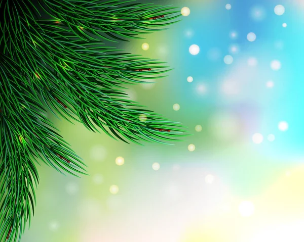 Weihnachten Hintergrund mit Zweig des Weihnachtsbaums. — Stockvektor