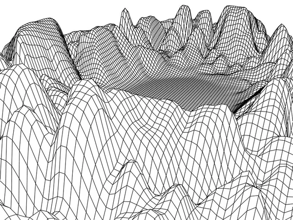 Soyut manzara kafes 3d arka plan. İzole arazi kılavuz.