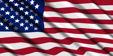 Amerikan bayrağı dalgalanma. Vektör arka plan.