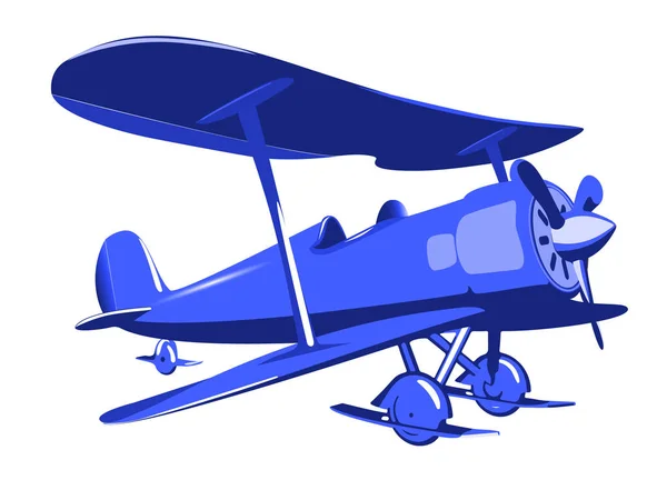 Biplane logo isolated on white background. — Stock Vector