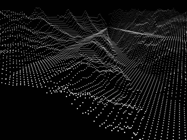 Streszczenie tło geometrycznych z digital krajobraz. 3D futuris — Wektor stockowy