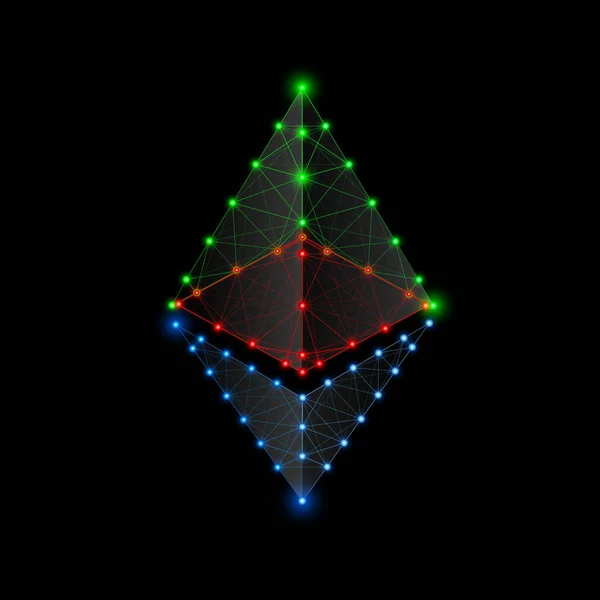 Ethereum çizgi ve nokta kızdırma simgeleri internet para ile. Kripto cur