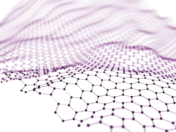 Abstract from hexagon wireframe surface on white. Technology con — Stock Photo, Image