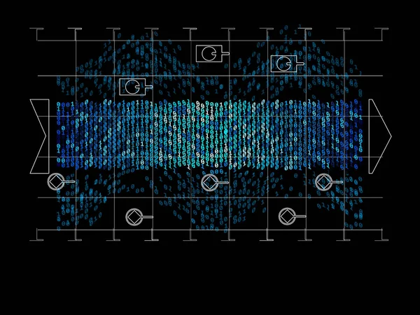 Algorithmus zur Analyse des digitalen Kryptographie-Datenflusses — Stockfoto