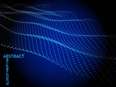 Soyut dalga mavi arka plan. Dalgalı yapısı noktalı. Vektör çizim.