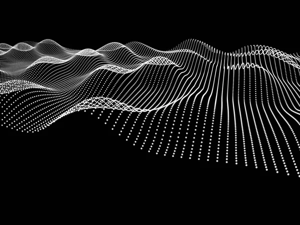 Fondo de onda abstracta. Estructura ondulada con puntos blancos. Vector — Vector de stock