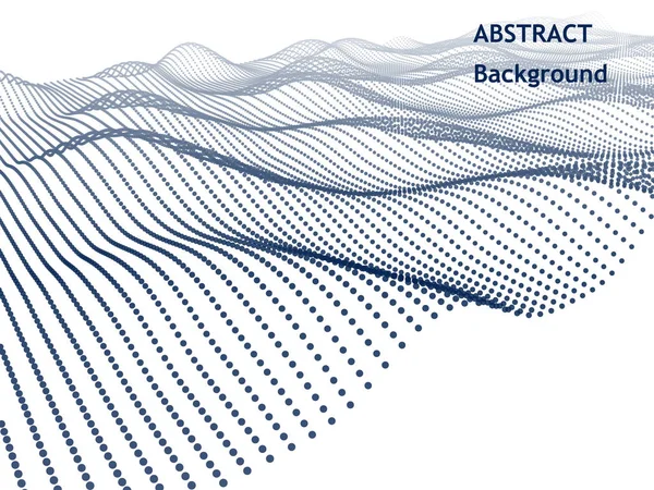 Abstrakte Welle auf weißem Hintergrund. wellige Struktur mit Punkten. vec — Stockvektor