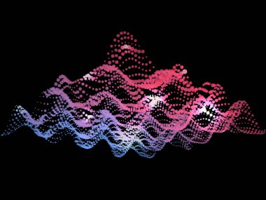 Soyut gürültü siyah arka plan. Akış dalgalı yapısı ile dots.