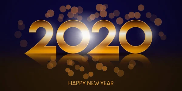 2020 Happy New Year. Holiday design with lens effects. Vector i — Stock Vector