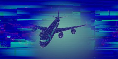 Hatlar ve aksaklıklardan oluşan soyut bir uçak. Özet kablosu