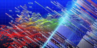 Soyut fütüristik karar verme analizi konsepti. Veri Qu