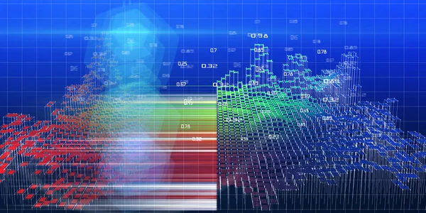 Abstract futuristic concept of decision making analysis.  Data Q