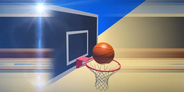 Fond abstrait basket-ball backboard et balle avec des lignes. F — Photo
