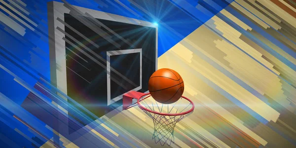 Fondo de color abstracto baloncesto tablero y pelota con li —  Fotos de Stock