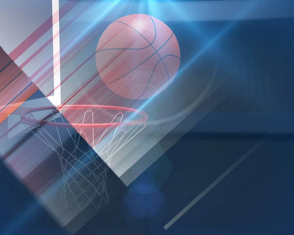 Fondo abstracto con tablero de baloncesto y pelota de la línea —  Fotos de Stock