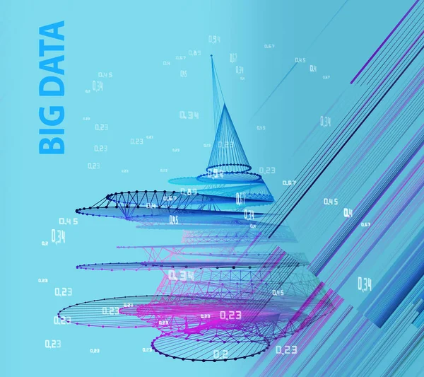 Big data. Abstract concept of radial algorithm analytics. Quantu — 스톡 사진