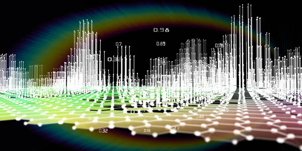 Abstract Ilustração Visualização Dados Analíticos Infográficos Tecnologia Forma Linhas Grandes — Fotografia de Stock