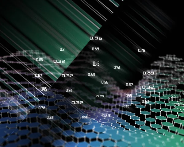 Ilustrace Abstraktní Šestiúhelníková Mřížka Futuristický Šestiúhelníkový Koncept Velká Data Obchodní — Stock fotografie