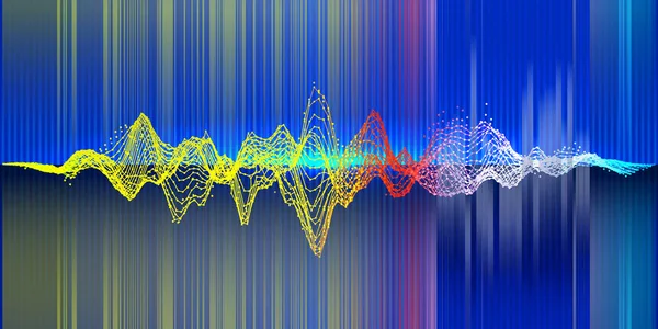 Musical abstract digital background. Color concept sound lines. Equalizer with gradient blurred lines for sound and music waves.