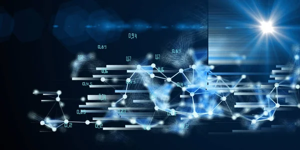 Resumen Moderno Resplandor Concepto Poligonal Los Datos Análisis Toma Decisiones — Foto de Stock