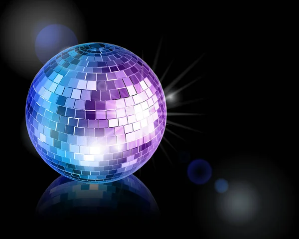 Disco Bola Fondo Abstracto Color Bola Disco Espejo Brillo Oscuridad — Vector de stock