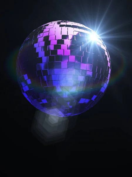 Ilustracja Wiht Renderowania Kuli Disco Kolor Efektami Promieni Świetlnych Night — Zdjęcie stockowe