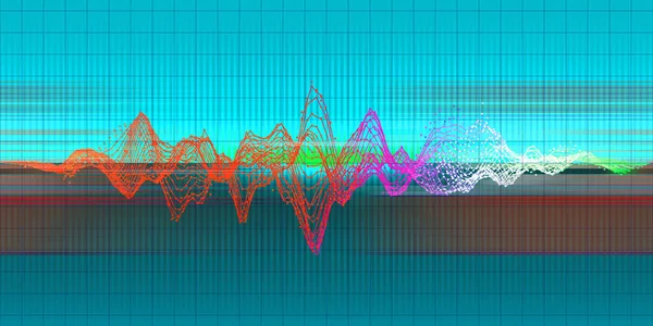 음악적 추상적 디지털 사운드 음악의 파장에 선들로 이루어진 기울기를 — 스톡 사진