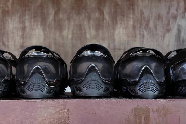 Paintball extrema esporte máscaras equipamentos de proteção — Fotografia de Stock