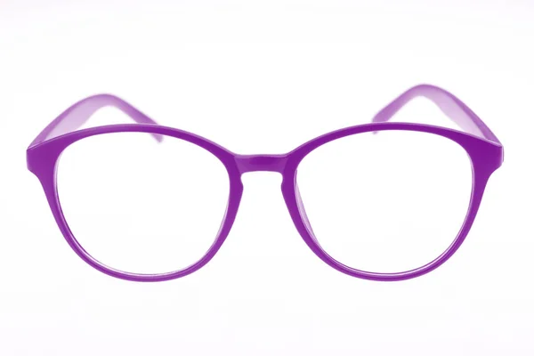 Paarse brillen geïsoleerd op wit — Stockfoto