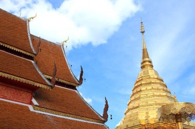 Altın chedi Chiang Mai, Tayland at