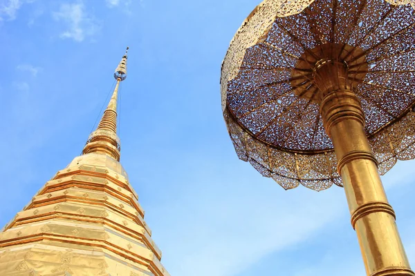 Chedi d'oro a Chiang Mai, Thailandia — Foto Stock