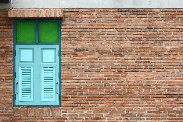 Retro windows in brick wall — Stock Photo, Image