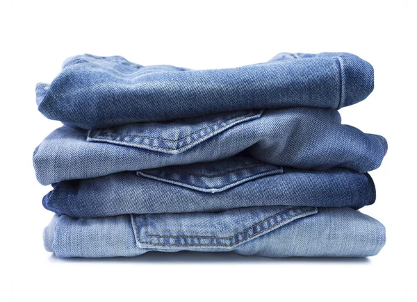 Blue jeans on a white background — Stock Photo, Image