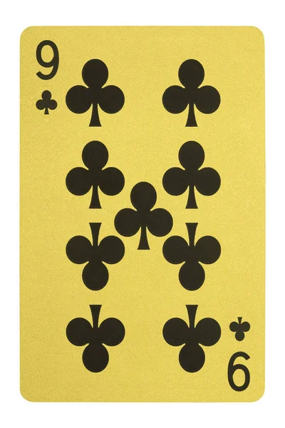 Golden playing cards, Nice of clubs — Stock Photo, Image