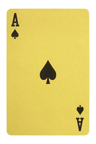 Zlatý hrací karty, pikové eso — Stock fotografie