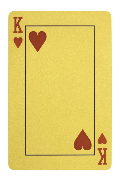 Golden playing cards, King of hearts — Stock Photo, Image