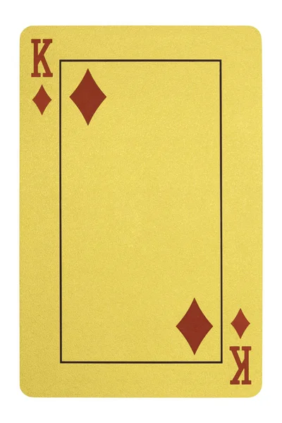 Goldene Spielkarten, König der Diamanten — Stockfoto