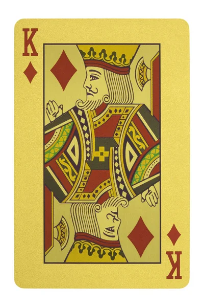 Golden playing cards, King of diamonds — Stock Photo, Image