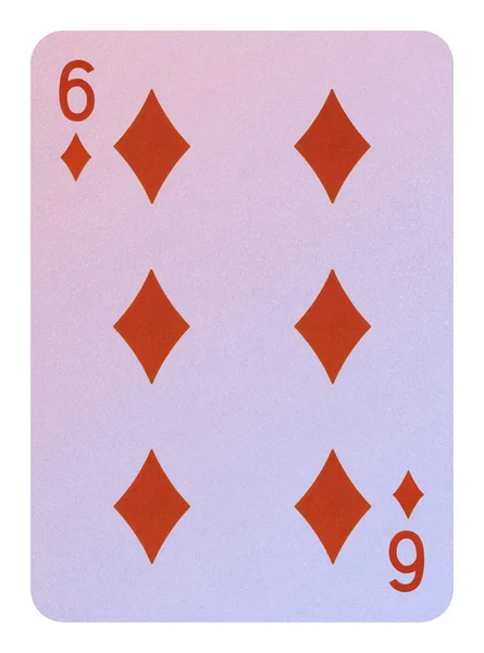 Playing cards, Six of diamonds — Stock Photo, Image