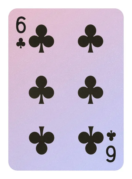 Playing cards, Six of clubs — Stock Photo, Image