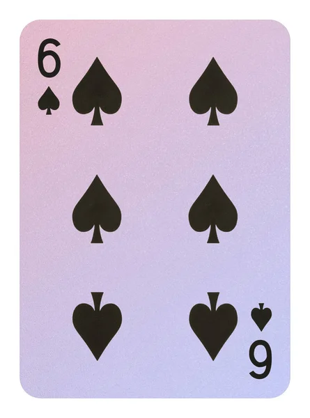 Playing cards, Six of spades — Stock Photo, Image