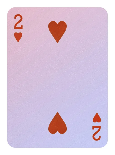 Playing cards, Two of hearts — Stock Photo, Image