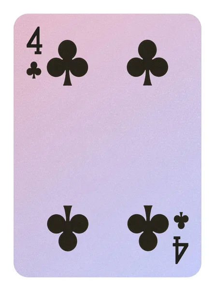 Playing cards, Four of clubs — Stock Photo, Image