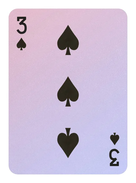 Playing cards, Three of spades — Stock Photo, Image