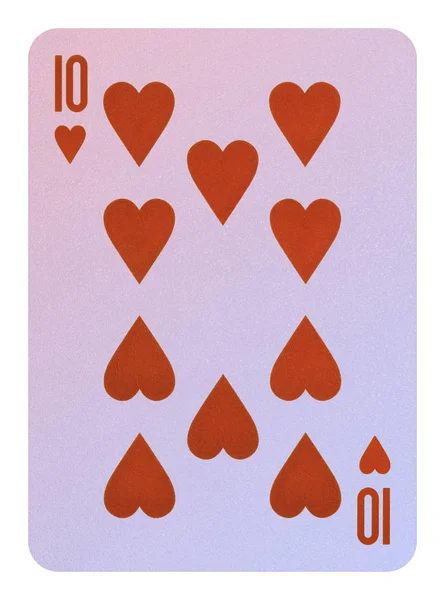 Hrací karty, srdcová desítka — Stock fotografie
