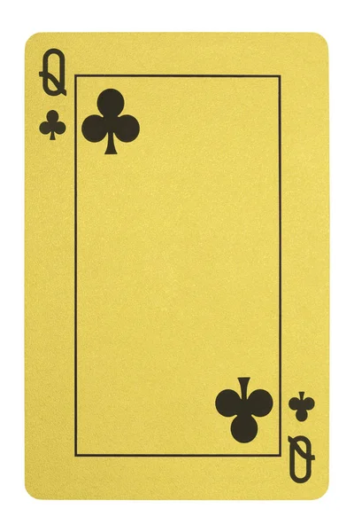 Zlatý hrací karty, křížová dáma — Stock fotografie