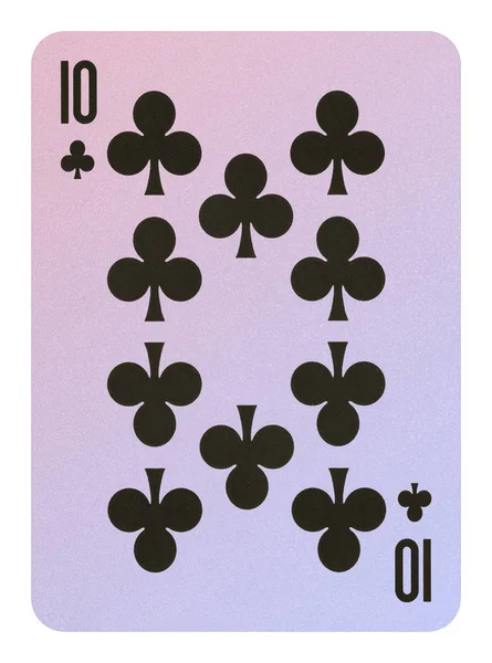 Spelkort, tio av klubbar — Stockfoto