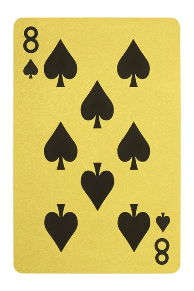 Golden playing cards, Eight of spades — Stock Photo, Image