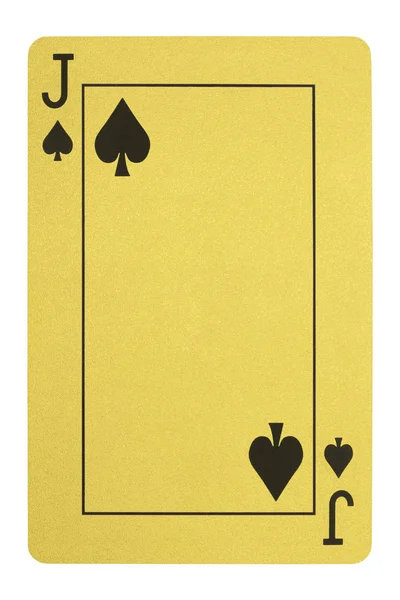 Golden playing cards, Jack of spades — Stock Photo, Image